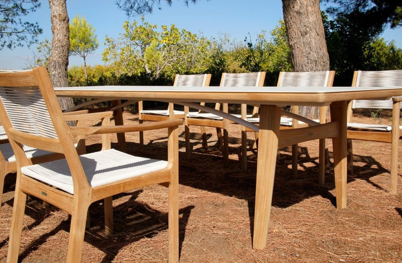 Monterey rechthoekige tafel 300  teak/ceramic frost