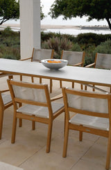 Monterey rechthoekige tafel 300  teak/ceramic frost