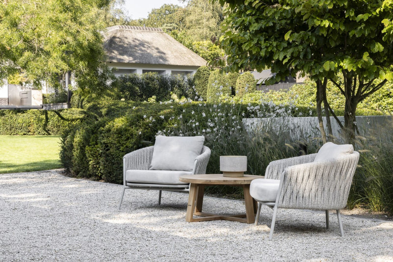 Genua lounge chair white-taupe