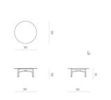 Salo salontafel 90 cm rond frame terracotta