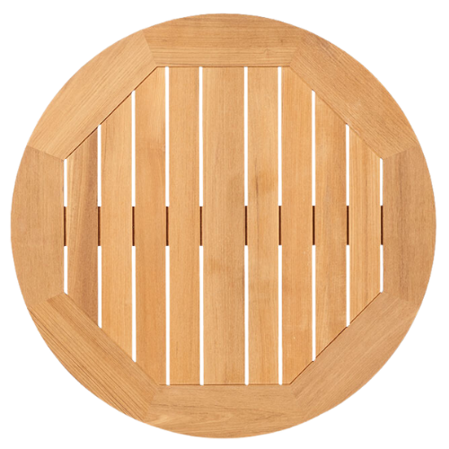 Diana tafel teak rond 95cm - poten alu wit