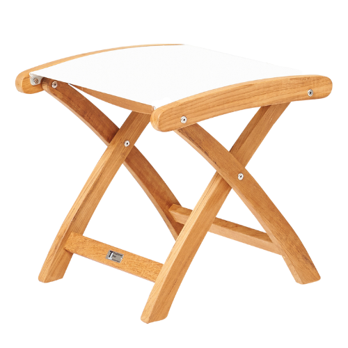 Kate footstool teak / batyleen white