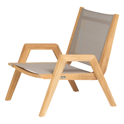 Kate lazy lounge chair, teak/textilene taupe