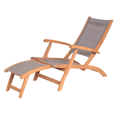 Kate deckchair - teak / batyline taupe