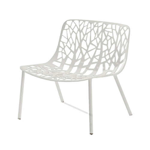 Forest lounge chair, aluminium, white