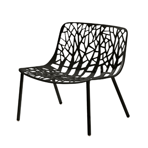 Forest lounge chair, aluminium, black