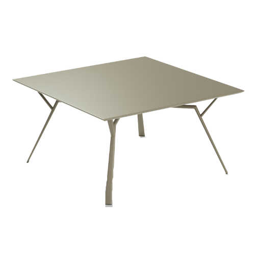 Radice Quadra aluminium tafel 140x140 cm. pearly gold