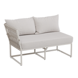 Borek Key dining sofa links white-taupe incl. zit+rugkussen