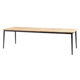 Core tafel frame lava teak top 274 x 90 cm.