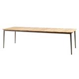 Core tafel frame taupe teak top 274 x 90 cm.