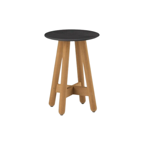 Mbrace side table rond 35cm - teak/ceramic black