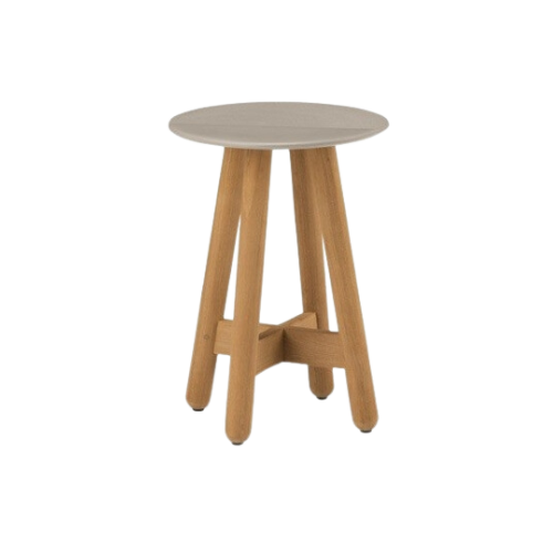 Mbrace side table rond 35cm. teak/ceramic taupe