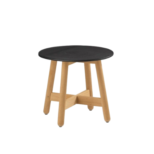 Mbrace side table rond 50cm. teak/ceramic black
