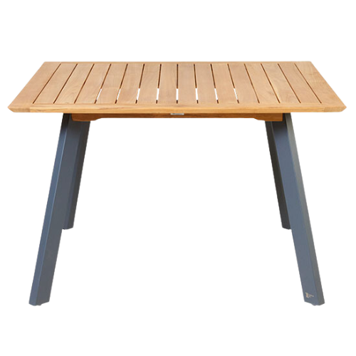 Luna tafel teak 120x120cm - poten alu antraciet