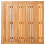 Luna tafel teak 120x120cm - poten alu wit