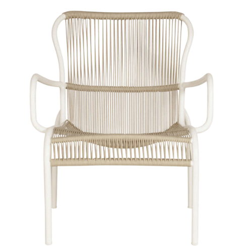 Loop lounge chair - rope beige/stone white