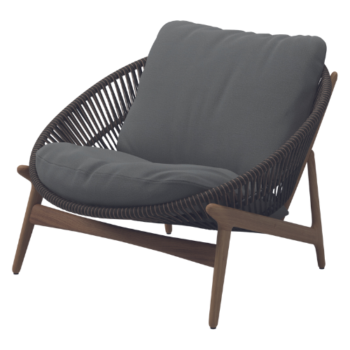 Bora lounge chair, Umber wicker, incl cushions grade B