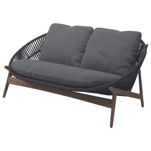 Bora 2-seater sofa, Umber wicker, incl cushions grade B
