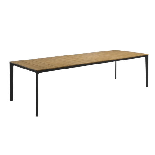 Carver table top teak/frame meteor 100x280 cm.