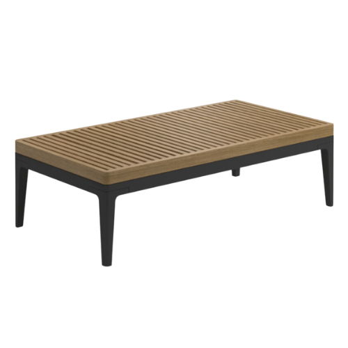 Grid small coffee table teak/frame meteor 103 x 50