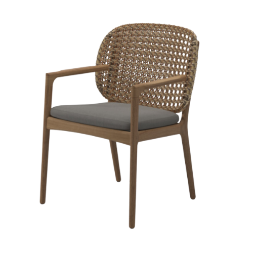 Kay dining chair, teak/brindle,incl kussen Cat. B