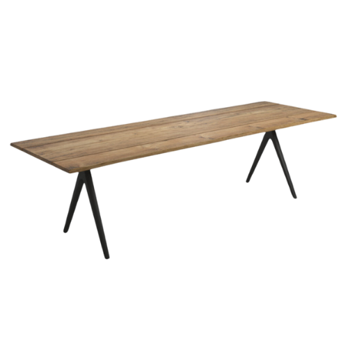Gloster Raw dining table 280 x 94/104, fr. meteor-raw teak top