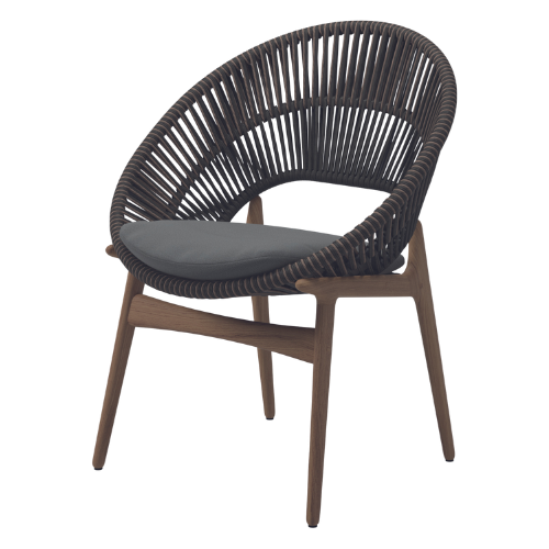 Bora dining chair, Umber wicker, incl cushion grade B
