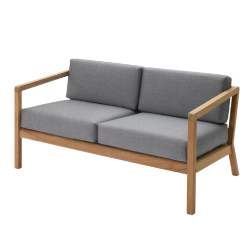 Virkelyst 2-seater sofa teak met kussen ash