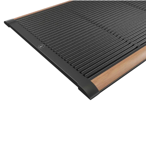 Rizz deurmat 120 x 70 cm, antraciet/teak