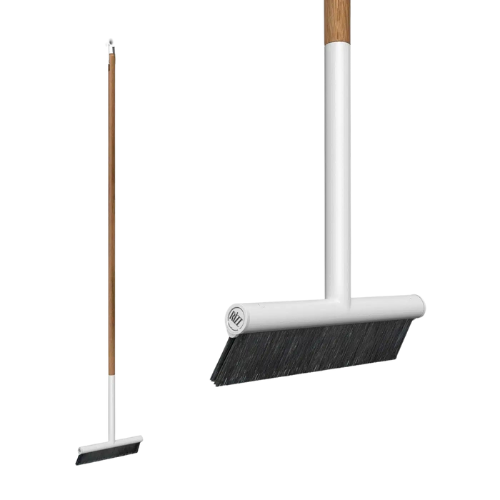 Rizz outdoor bezem 50 cm, wit/teak
