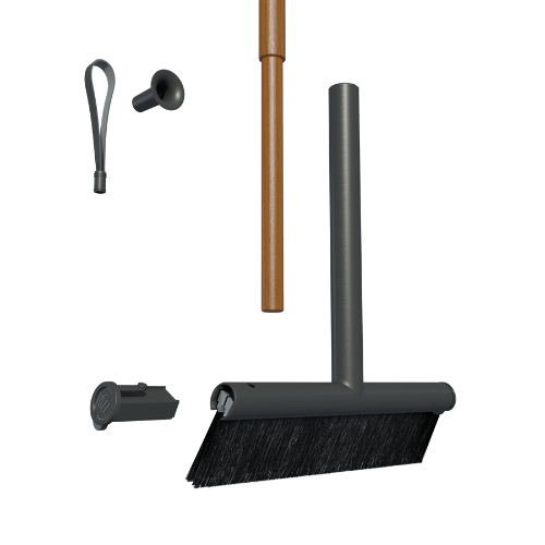 Rizz outdoor bezem 30 cm, zilver/teak