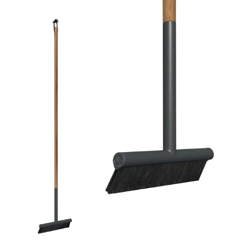 Rizz outdoor bezem 50 cm, antraciet/teak