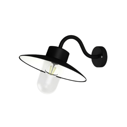Roger Pr. Belcour wandlamp zwart met helder glas