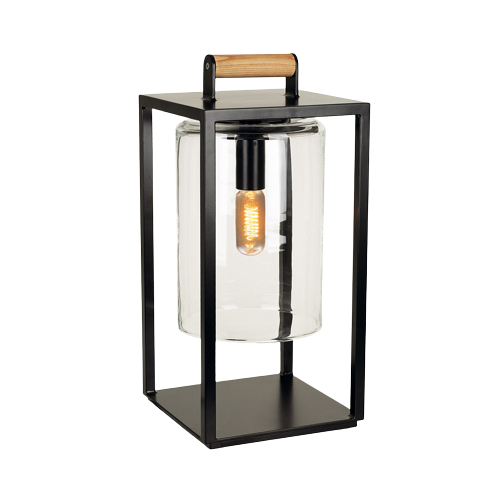 Royal Botania Dome Small tafellamp 65x30cm, zwart/helderglas