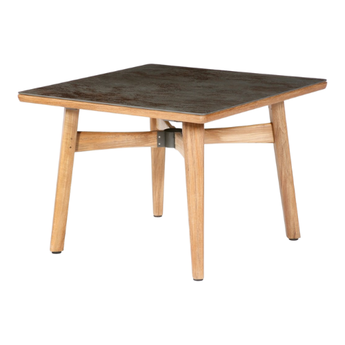 Monterey vierkante tafel 100x100 teak/ceramic frost