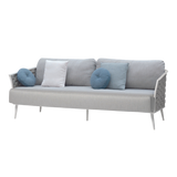Cascade sofa, white frame + silver rope