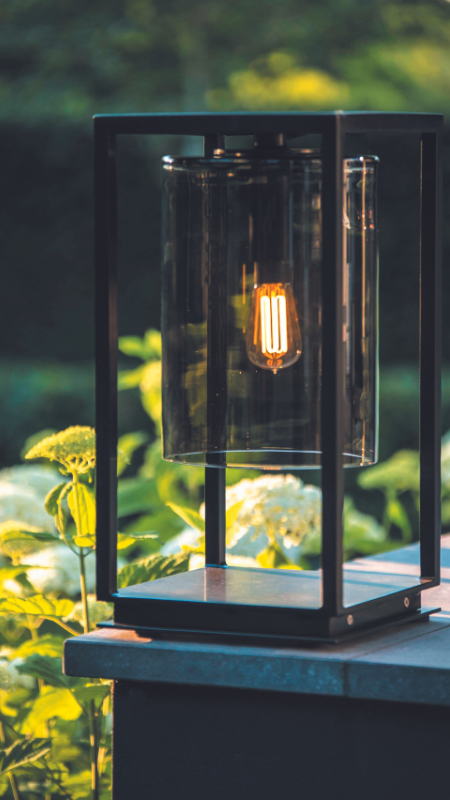 Royal Botania Dome Gate tuinlamp 65 x 30 cm, zwart/rookglas