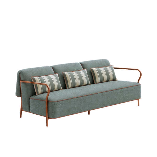 Unopiu - Salo 3 zits - Frame Terracotta incl. kussens Tailored collectie