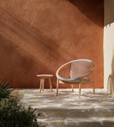 Frida lounge chair, untreated teak Dune white