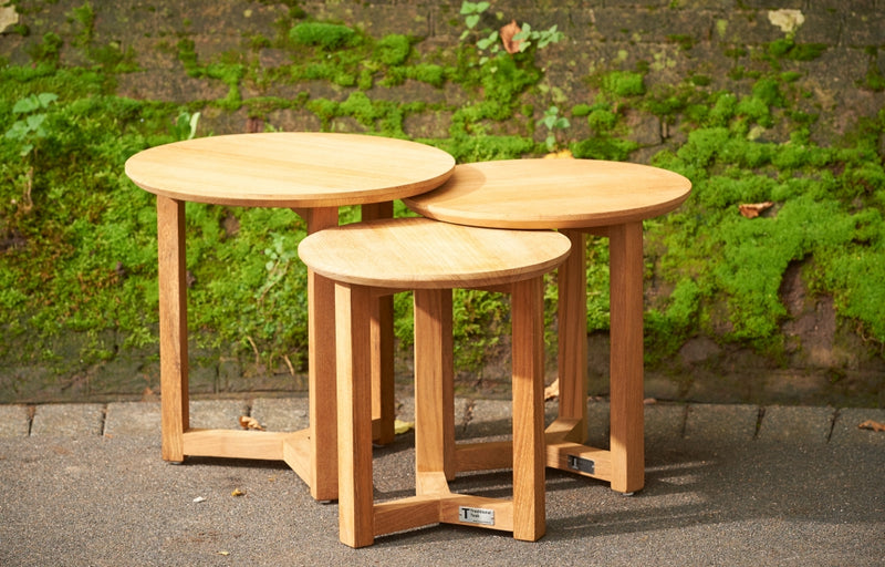 Traditional Teak Manon table, rond 35 cm.