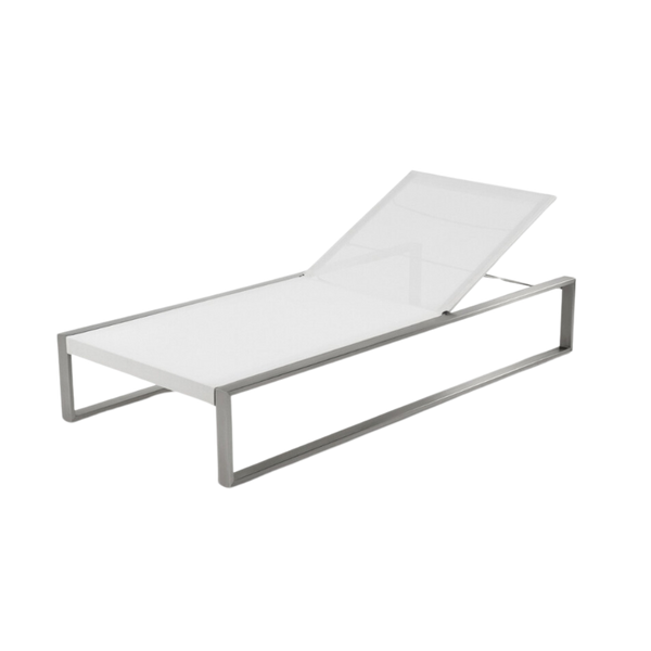 Lounge sunlounger Siesta rvs/wit batylene