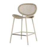 Sori high dining stoel chalk frame/ white-taupe Ardenza belt