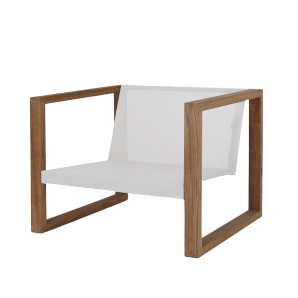 Lounge Poltrona easy chair teak/wit batylene