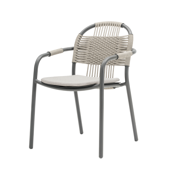 Cleo dining chair Fossil grey/Misty dots, excl. Kussen