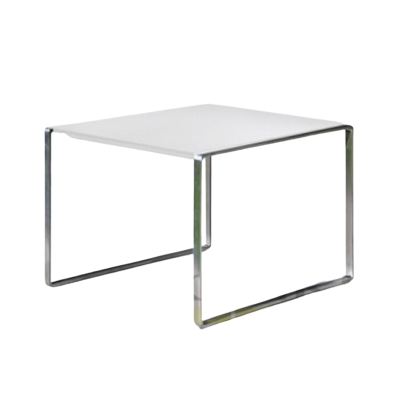 Mesona 50 bijzettafel rvs/EP glas wit