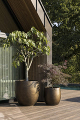 Aurona planter rond 84 cm brons