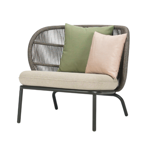 Kodo Lounge chair frame Fossil grey rope fossil grey