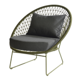 Nora lounge fauteuil - aluminium moss/rope moss