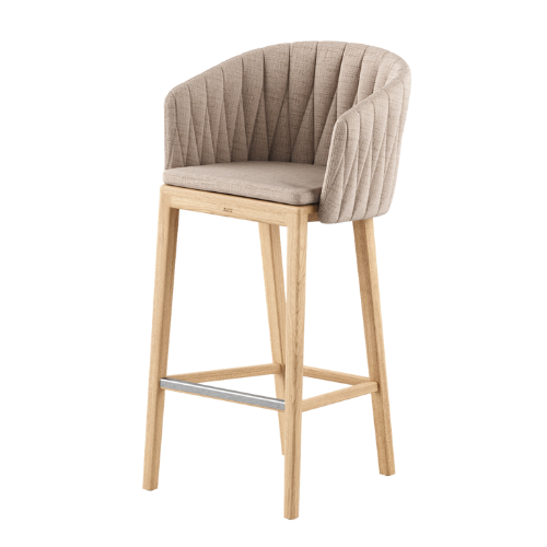 Calypso bar chair - teak met gecoated frame