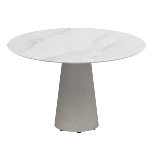 Conix dining table rond 120, blad ceramic bianco staturio